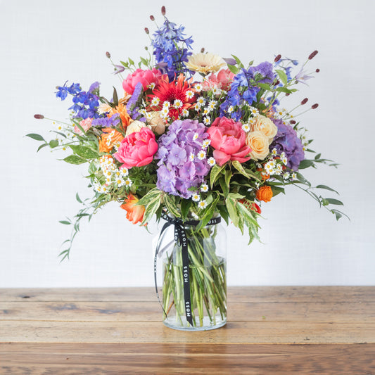 Vase with Extra Large Colorful Arrangement