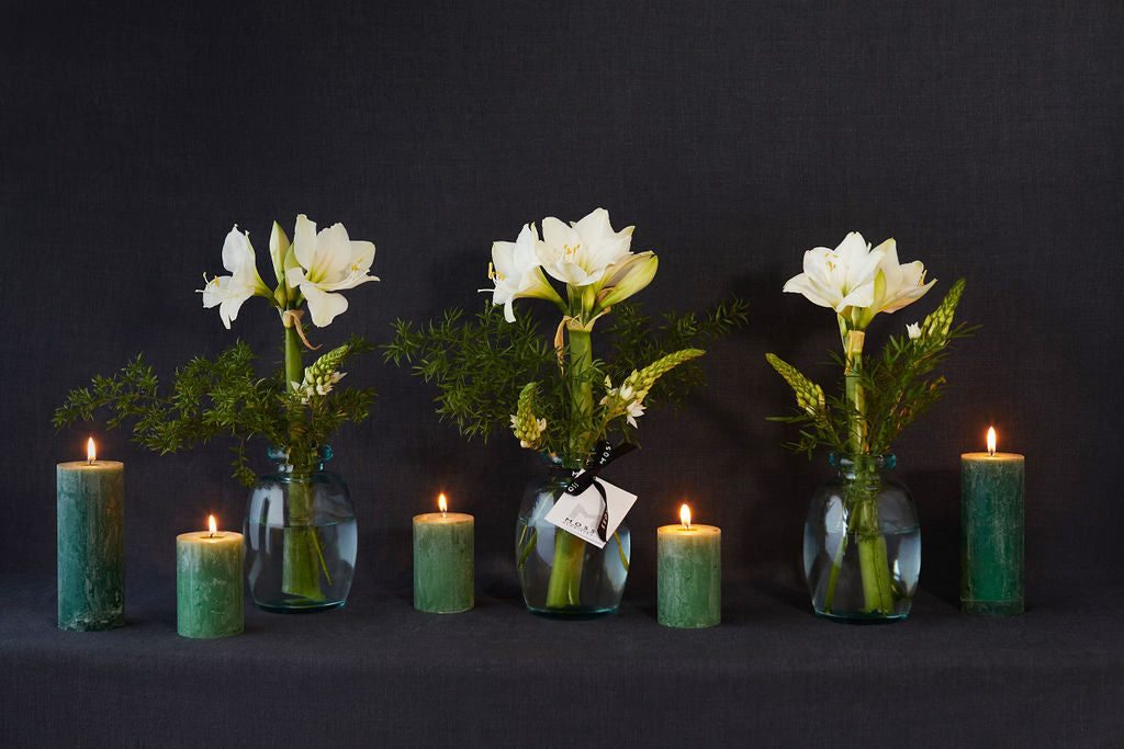 Set decoración de mesa en verde y blanco