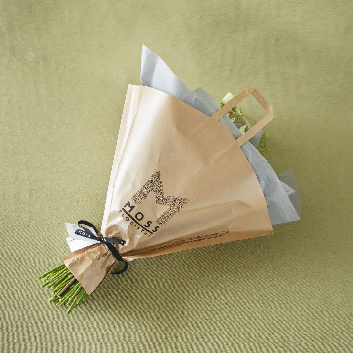White Moss Bouquet