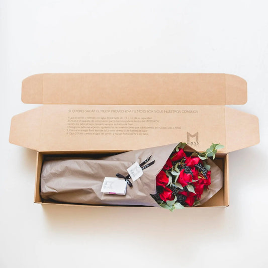 Caja de Rosas Rojas--Mossfloristas