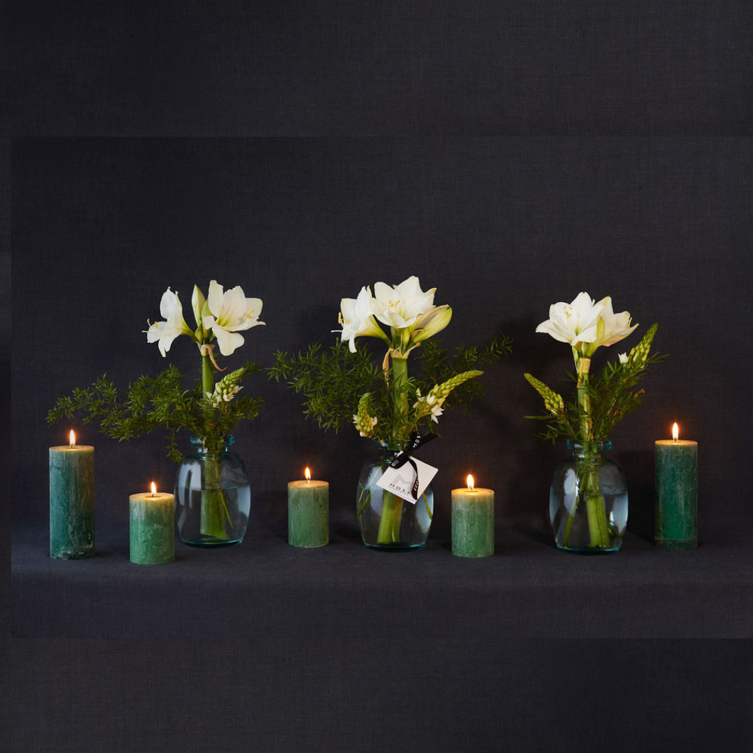 Set  decoración de mesa en verde y blanco